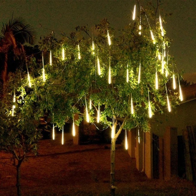 30cm 144 LED/ 50cm 240LED Light Meteor Shower Falling Rain Drop Snow Fall Xmas String Lights,Outdoor tree ,8tubes/set