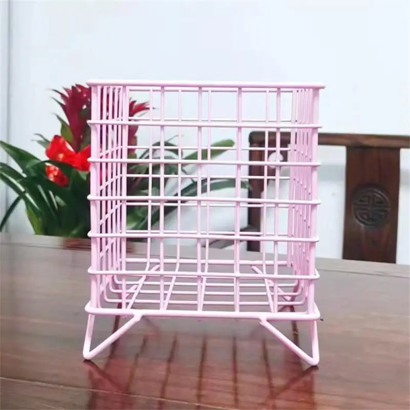 Creative Iron Storage Rack Desktop Book Pen Storage Box Large-Capacity Storage Basket Student Dormitory Sundries Storage Box