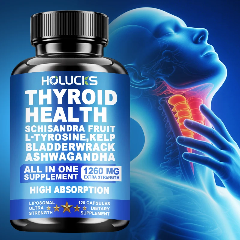 

Thyroid Support Supplement, with Ashwagandha and L-Tyrosine, Supports Hormone Health, Energy and Metabolism