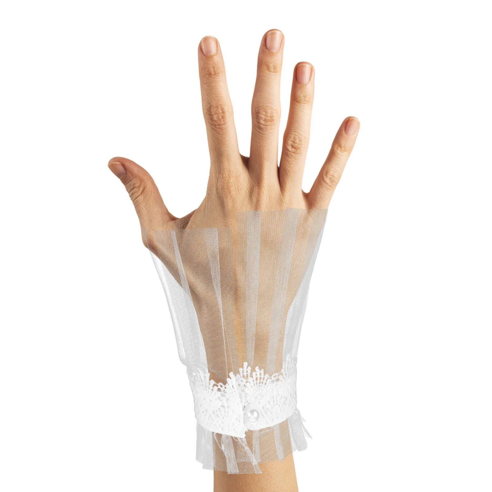 

1Pair Elegant Lace Wrist Cuffs Detachable Ruffle False Sleeves Women Fashion Fake Sleeve Accessories for Blouses Sweaters