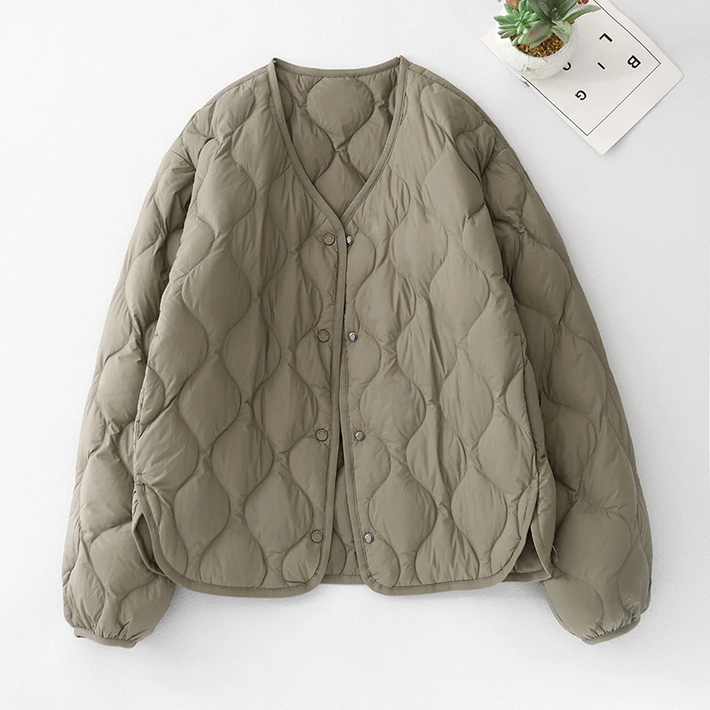 Hiver nouveau Sle matelassé ort coton vers le bas Jaet v-ne femmes couleur simple bouton mince vêtements d'extérieur couche manteau