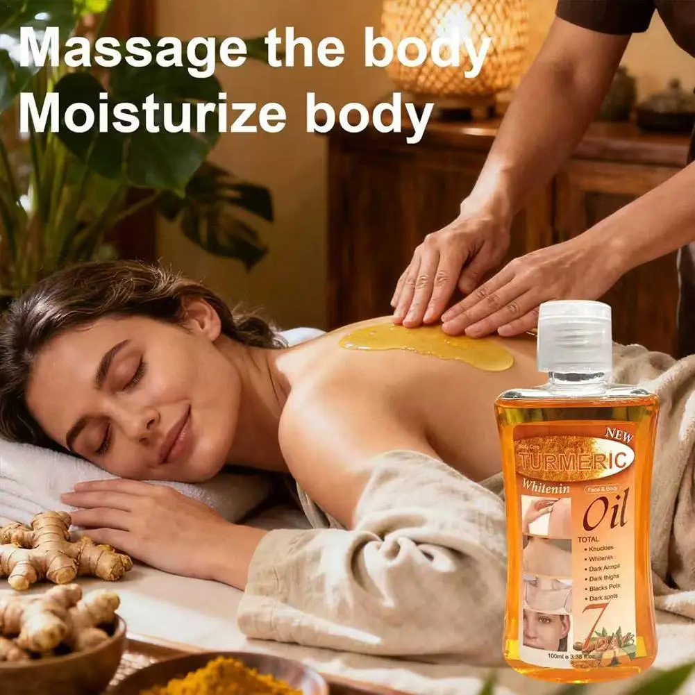 

2025 Turmeric Skin Care Oil Body Massage Oil Moisturizing Smoothing Body Face SkinCare Diffuser Aromatherapy Brightening 100ml