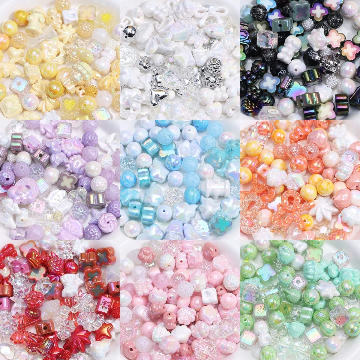 30Gram Acrylic Mixed Color Dopamine Color System Beads Shaped Spacer Beads For DIY Necklace Bracelet Jewelry Making Accessories