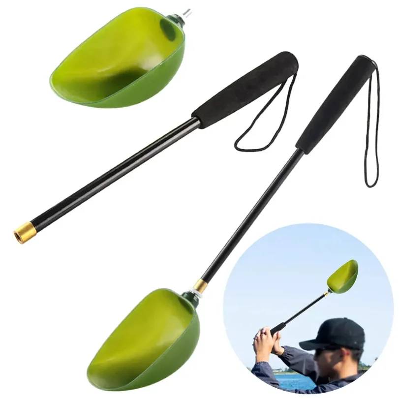 Fishing Bait Throwing Spoons Detachable Bait Scoop Fish Bait Casting Scoop for Feeding Particles Boilies Fishing Bait Tool