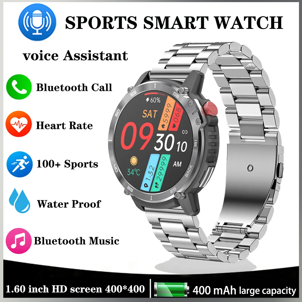 

Xiaomi Mijia 1G+4G Memory Martwatch Men Bluetooth Call Voice Assistant Waterproof Heart Rate Monitoring Sports Fitness Men Watch