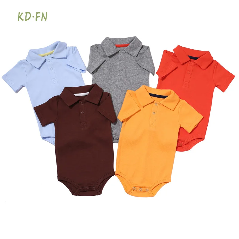 Bodysuit & One Pieces Baby Clothes Summer Short-sleeved Polo Baby Jumpsuit Crawling Clothes Baby Clothes Romper Newborn Clothes image 2