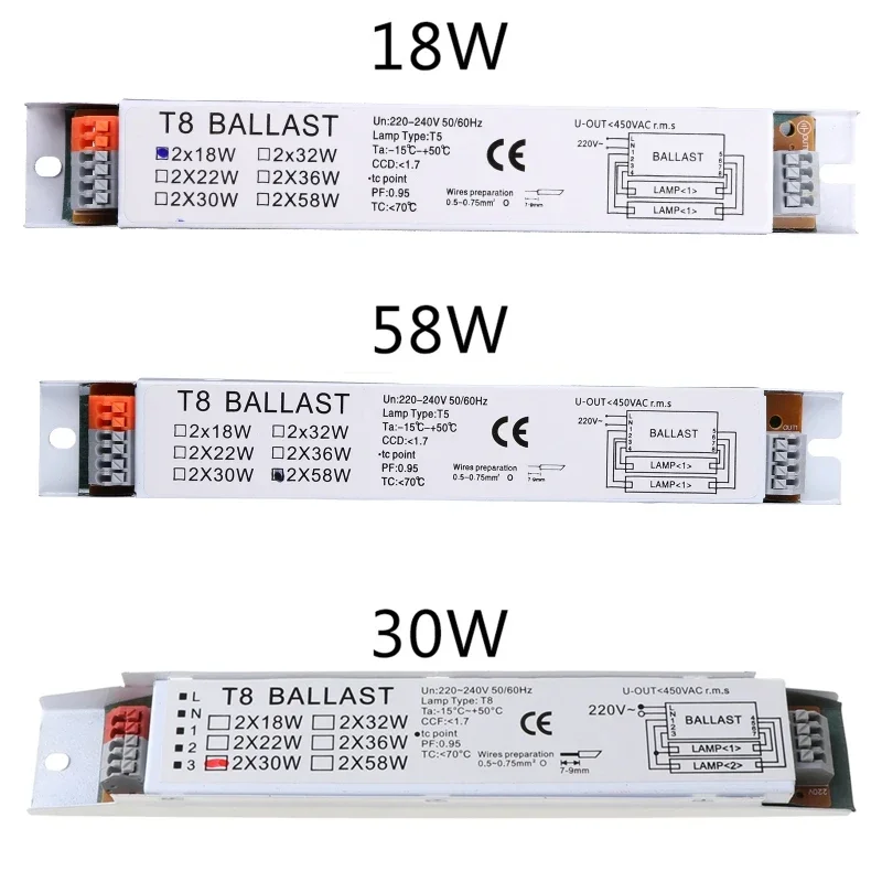 T8 220-240V 2x58W Wide Electronic Ballast Fluorescent Lamp Ballasts Drop Shipping