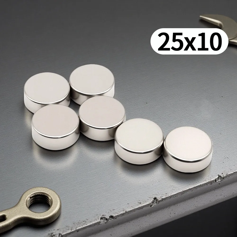 25x10mm Round Neodymium Magnets Small Strong N35 NdFeB Disc Magnets for Fridge DIY Craft Office & Tool Storage
