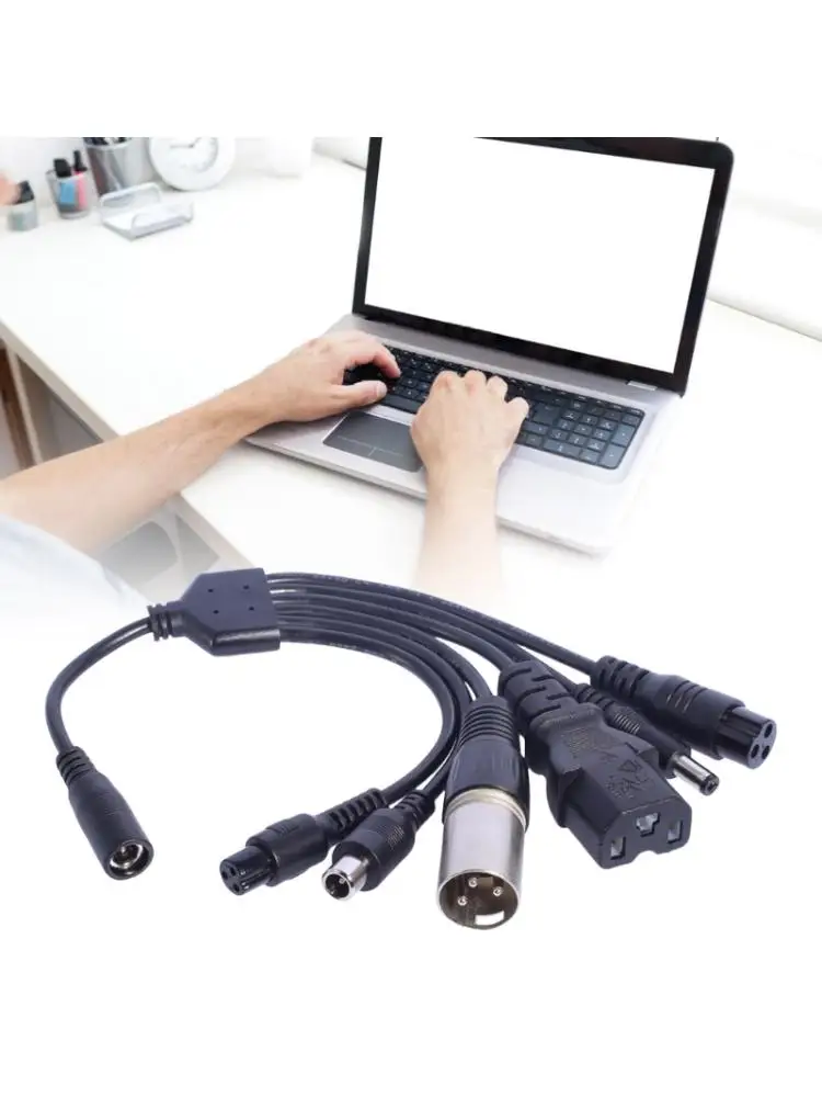 Adapter ładowania 1 do 6, złącze żeńskie 5.5x2.1mm na męskie 8016 oraz stabilne adaptery 5.5x2.5mm do przewodów zasilających hulajnóg elektrycznych. — zdjęcie produktu 7