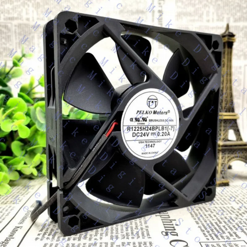UU  FOR PELKO MOTORS R1225H24BPLB1-7 12025 12cm 24V 0.20A silent cooling fan