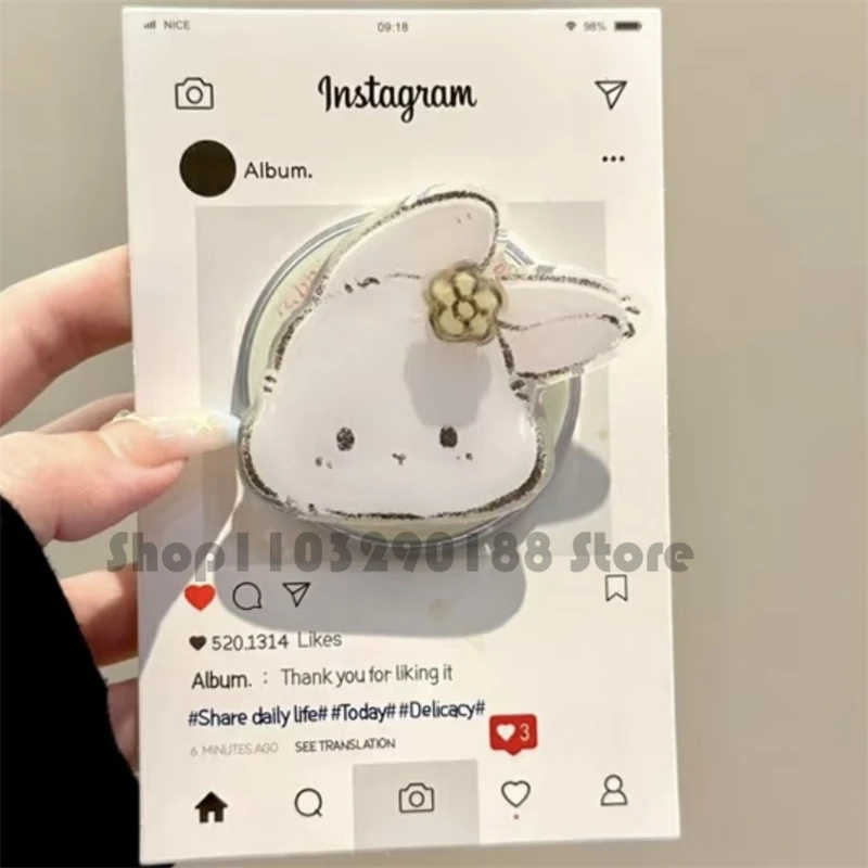 Korean Cute Rotate Rabbit Magnetic Holder Grip Tok Griptok Phone Stand Holder Support For iPhone 16 15 For Pad Magsafe Smart Tok