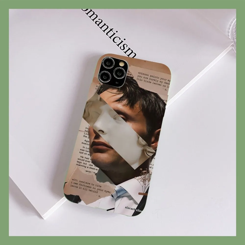 G-Graham H-Hannibal Mads Mikkelsen Phone Case for iPhone 14 11 12 13 Mini Pro Xs Max 8 7 6 6S Plus X XR Solid Candy Color Case