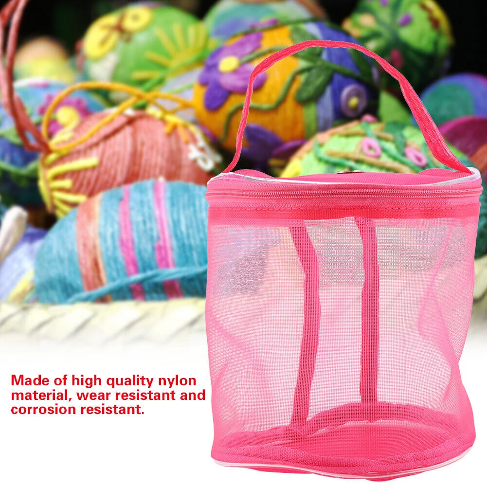 Colorful Yarn Storage Mesh Bag Mesh Weaving Round Bags Wool Storage Bag Yarn Crochet Organizer Knitting Baskets DIY Accessories