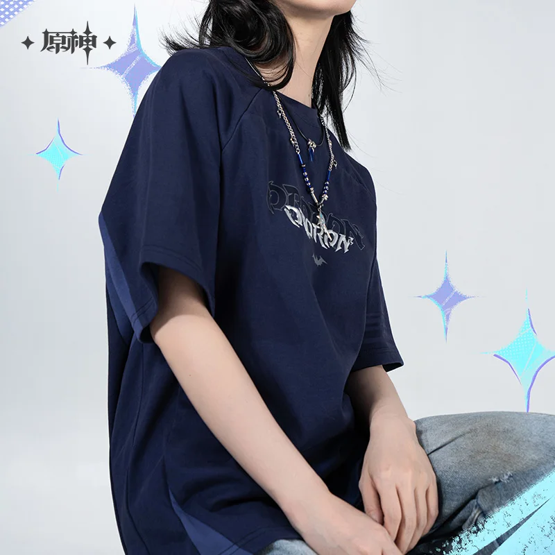 [Official Merch] in Stock Genshin Impact Flames and Mountains Shadow of The Night-Wind Ororon Impression Short Sleeves T-shirt