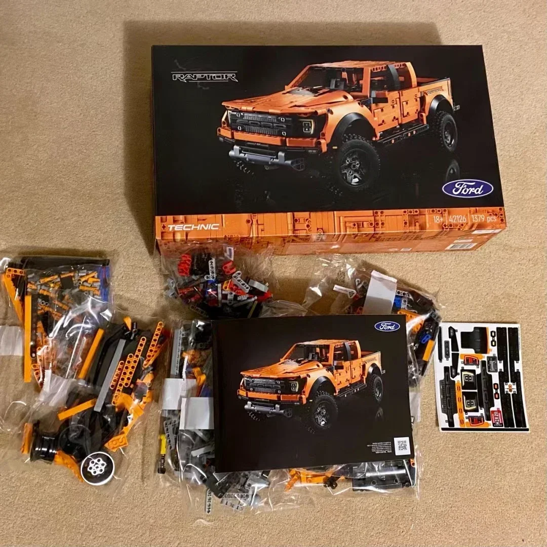 New 1379Pcs Technical Ford Raptors F150 Pickup Truck Sports Car Building Blocks Racing Vehicle Model Bricks Toys for Kid Gifts