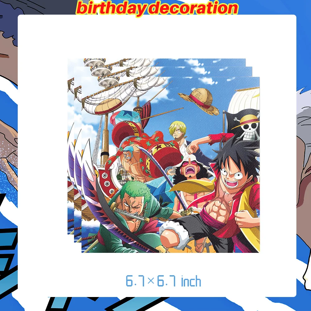 One Piece Geburtstagsparty-Dekorationsset Anime-Figur Luffy Zoro Teller Tischdecke Kuchendekoration Partyzubehör Geburtstagsgeschenke – Detail 11