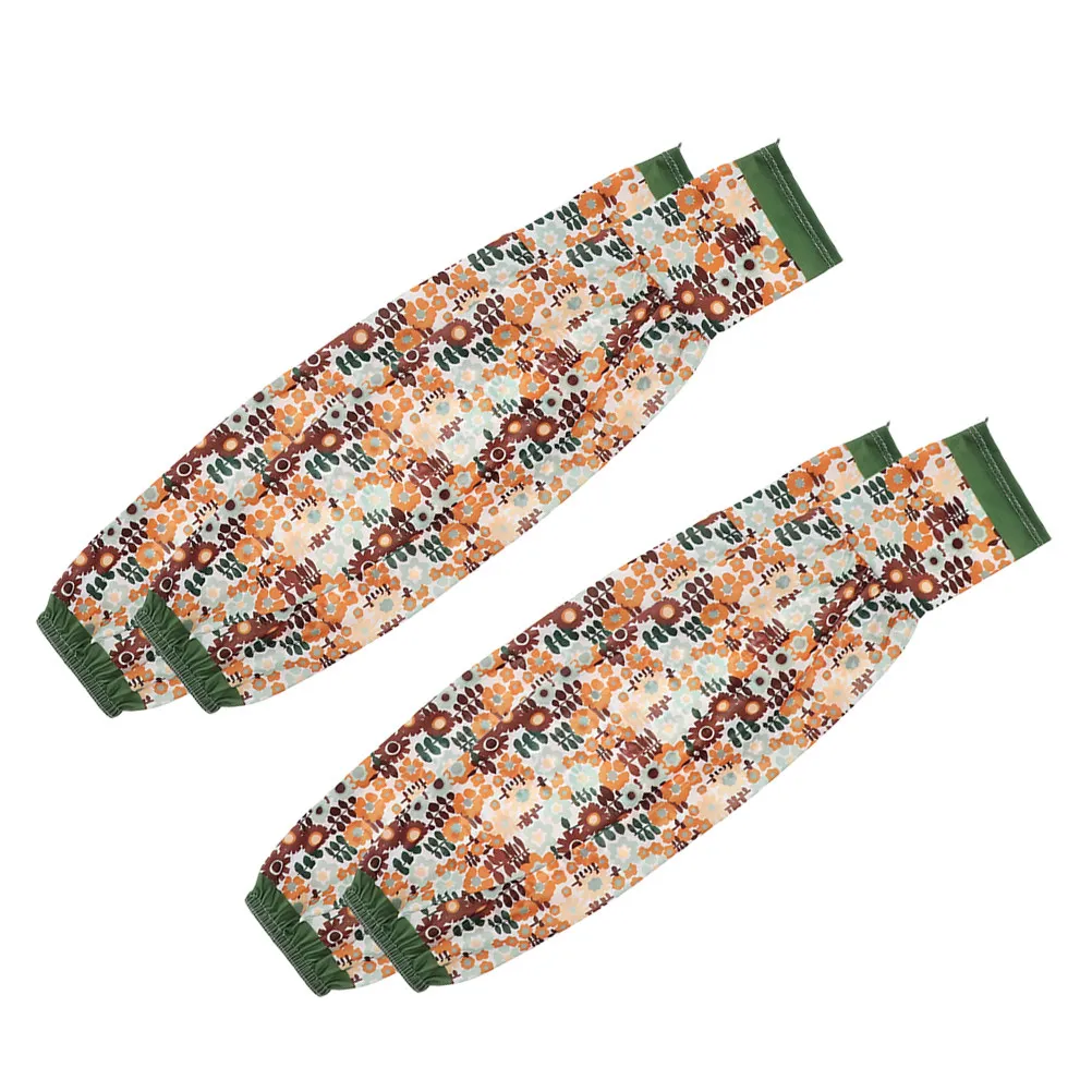 

2pcs Sun Protection Arm Sleeves Floral Pattern Cooling Ice Silk Gardening Sleeves For Women Outdoor Farming Driving Yard Work