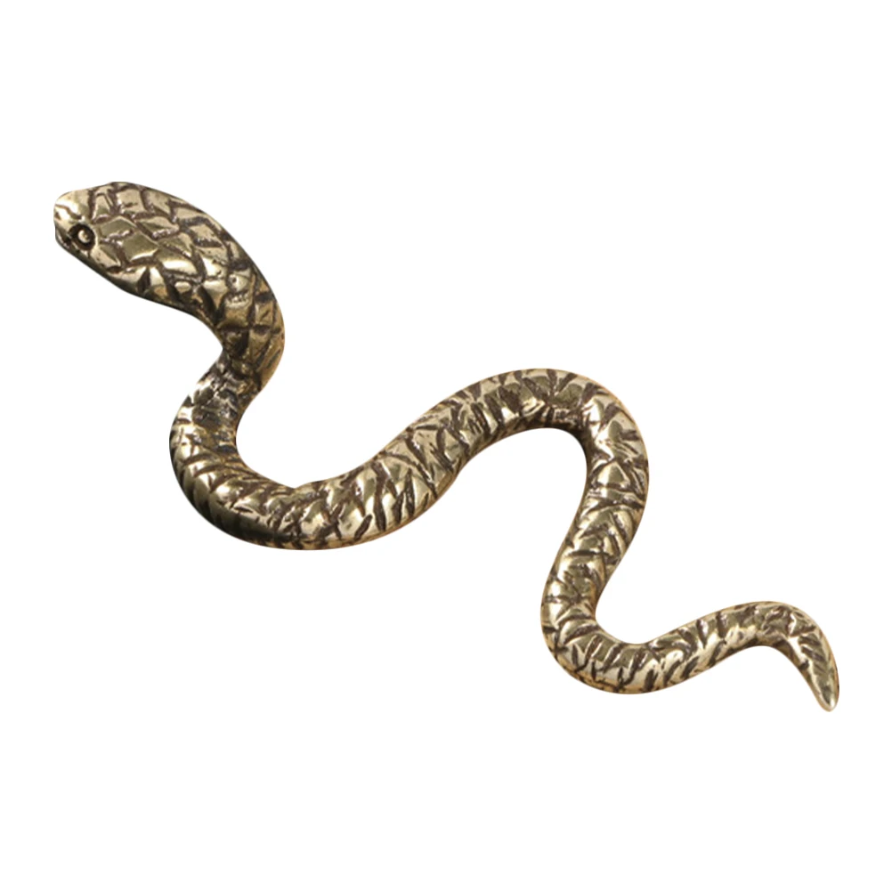 

Brass Snake Home Decor Zodiac Ornament Vintage Statue Desktop Living Room Decoration Chinese New Year Miniature Animal Sculpture