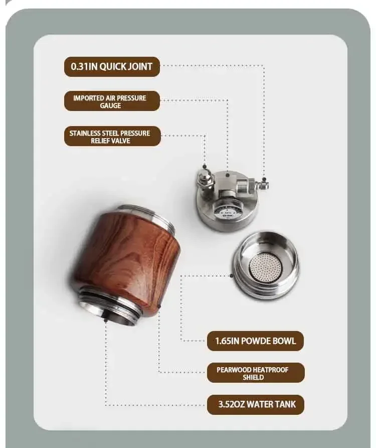 Hot Espresso Machine with Air Pump Portable Air Compressor for High Pressure Extraction Espresso Maker