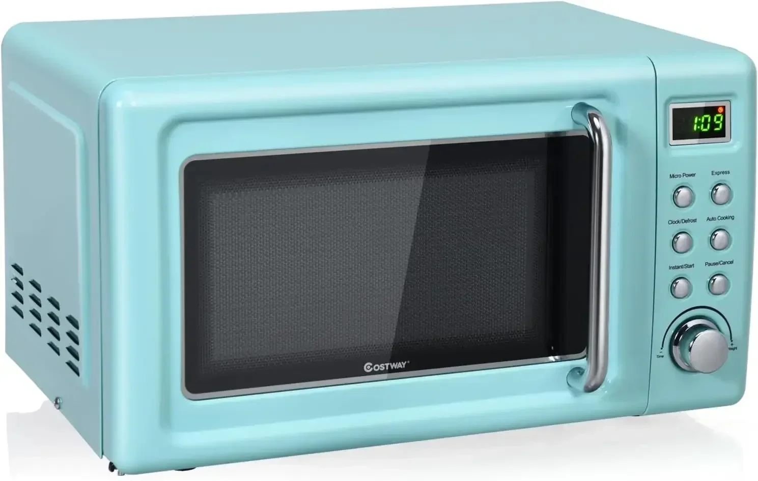 COSTWAY Retro Countertop Microwave Oven, 0.7Cu.ft, 700-Watt, High Energy Efficiency, 5 Micro Power, Delayed Start Function