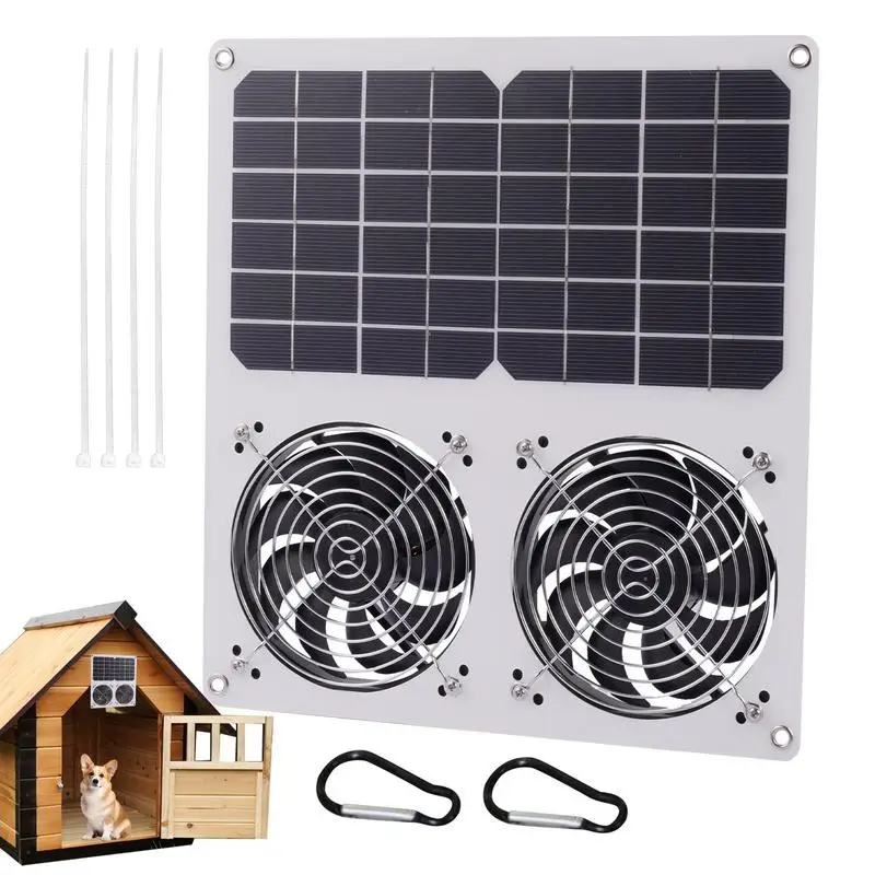 Solar Dual Fan Exhaust Fan High Airflow Solar Operated Double Fan Solar Panel Exhaust Fan For RV Car Electrical Appliances