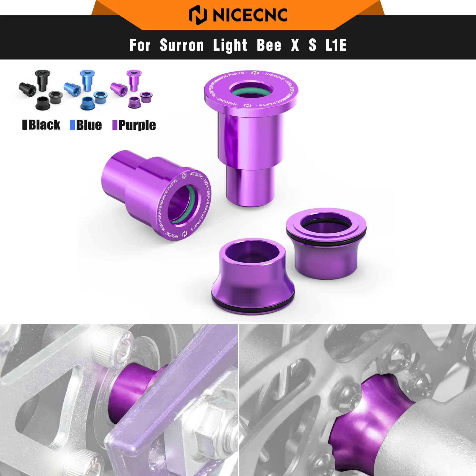 

NICECNC For Surron light bee X S L1E Electric Dirt Bike 2024 2025 Front Rear Wheel Spacers Hub Collars For Segway X160 X260