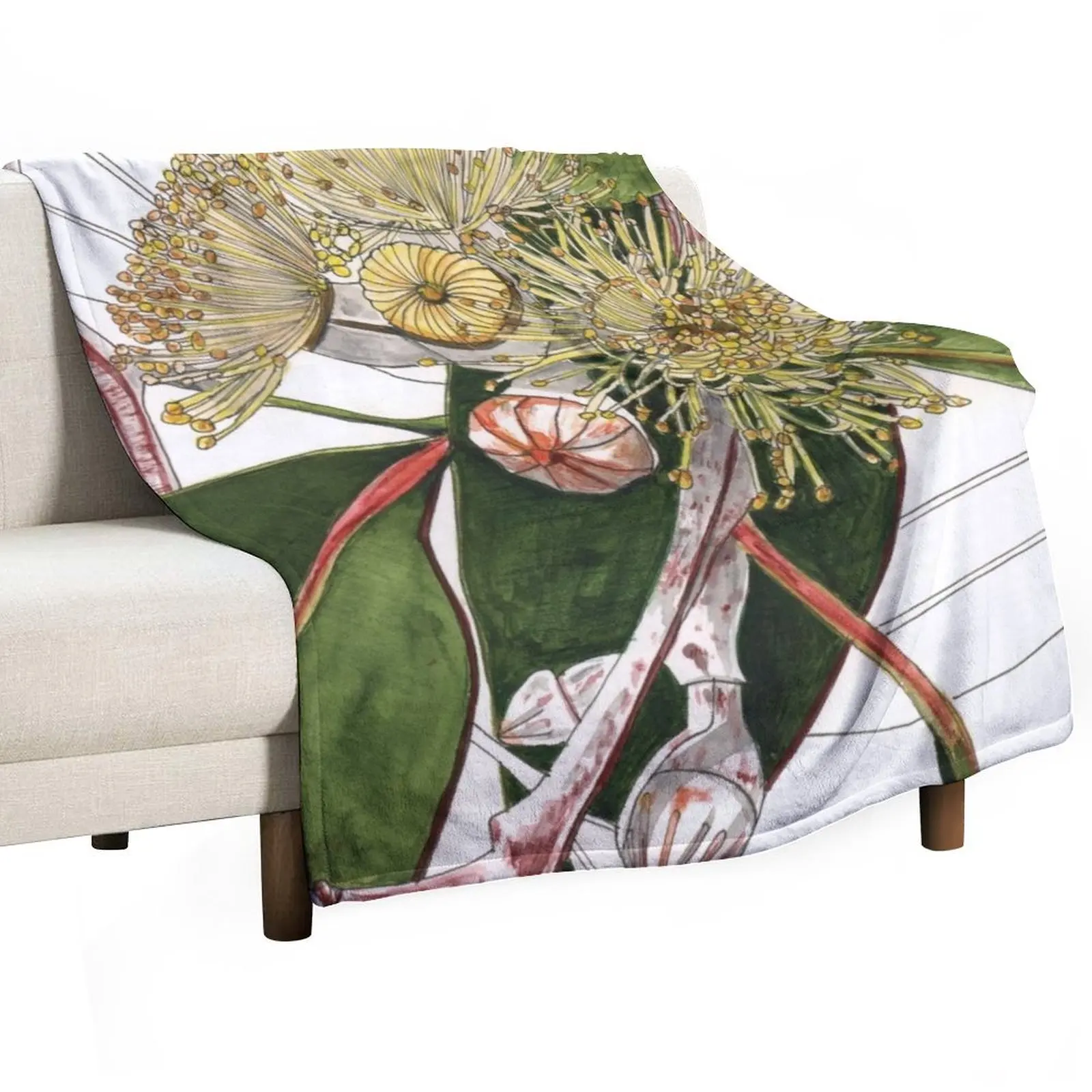 Eucalyptus Mallee Australian Native Throw Blanket Weighted cosplay anime Hairys Tourist Moving Blankets