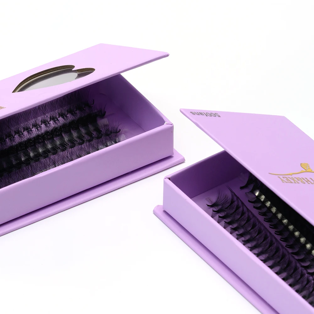 GérMixed Root Individual Lashes, 500 ventilateurs, 3D-20D, Préfabriqué, Volume, Longueur 8-13mm, 0,07D, Tige pointue pointue, Préfabriqué, At GérThin