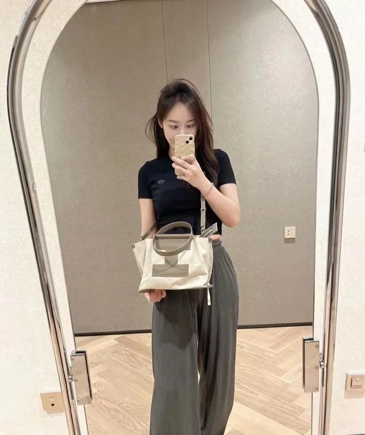 Brand Hot Sale Canvas Handbag Simple Design H-shaped Large Capacity Women Fashion Tote Shopping For Mom Diaper Nappy Bag Gray