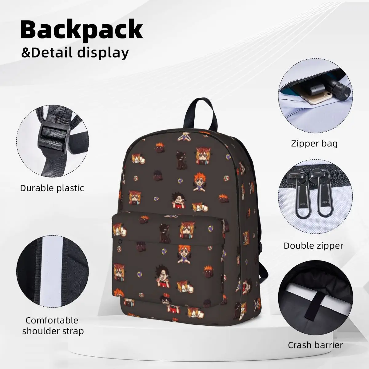 Haikyuu Theme! Backpacks Large Capacity Student Book bag Shoulder Bag Travel Rucksack Waterproof Children School Bag