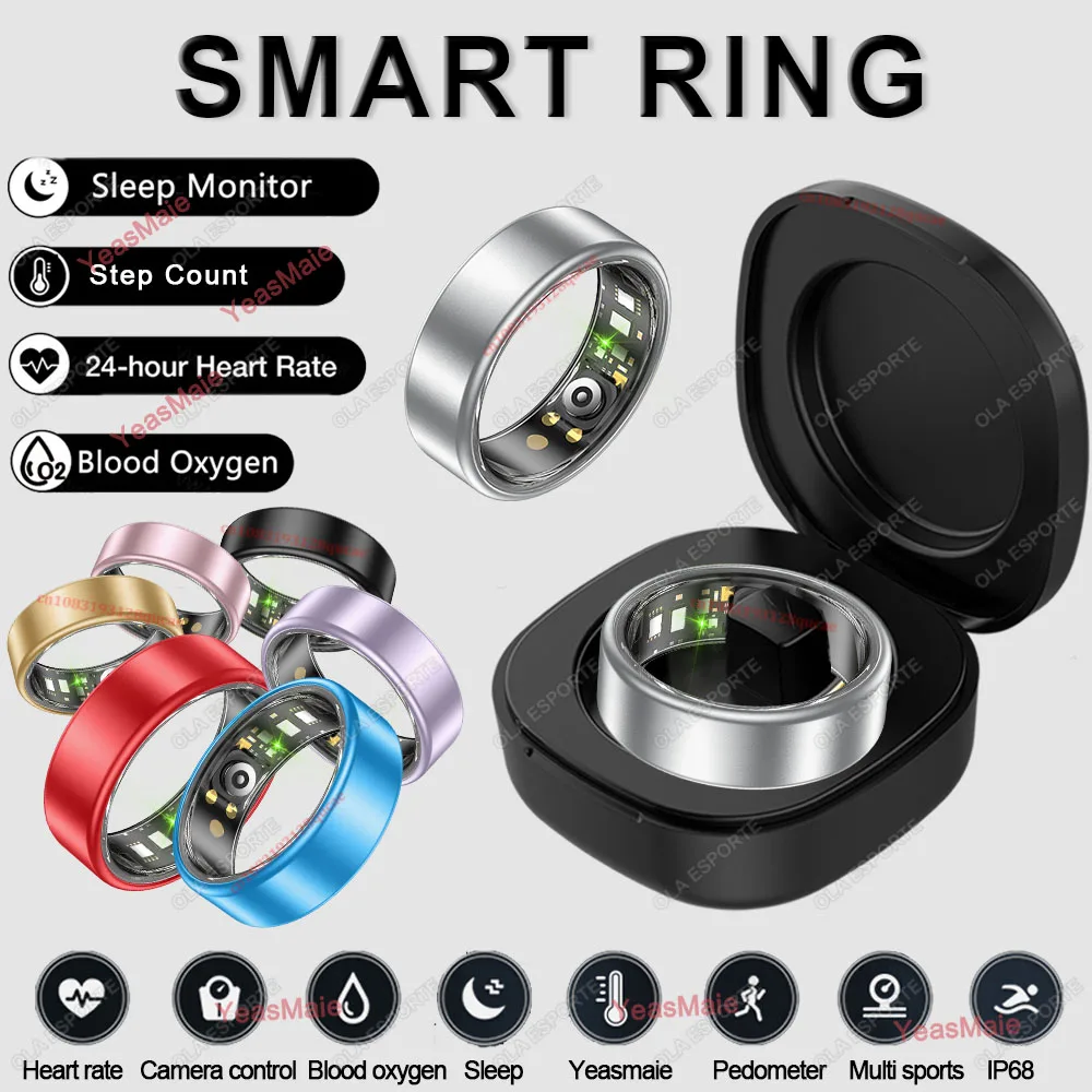 R10 Smart Ring with Charging Case for Men Women, Health and Sleep Monitor, 5ATM Waterproof, Multi-sport Mode, Smartring 2026 New