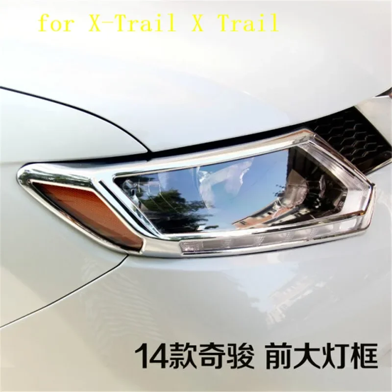 high quality ABS plating Front+Rear headlight Lamp Cover Decorative trim for Nissan X-Trail X Trail T32 2014-2016 Car styling
