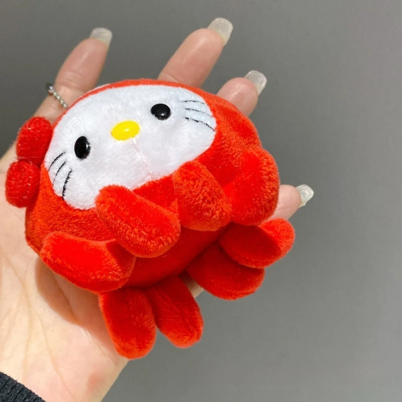 Nouveau mignon Kitty en peluche porte-clés dessin animé chaton habiller poulpe rouge poupée haute qualité sac à dos pendentif voiture décoration cadeau