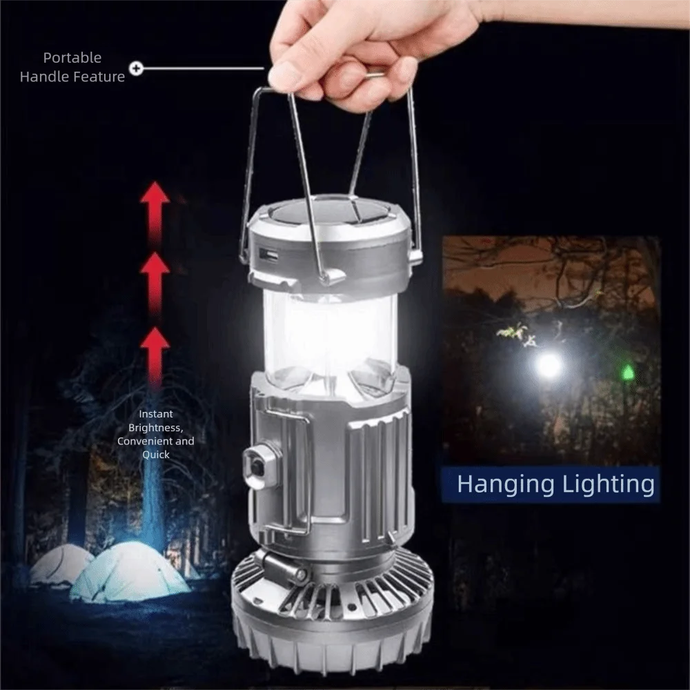 

Solar Powered Solar Camping Lantern USB Charging Portable LED Fan Lantern Stretchable 5W Portable Electric Fan Hiking