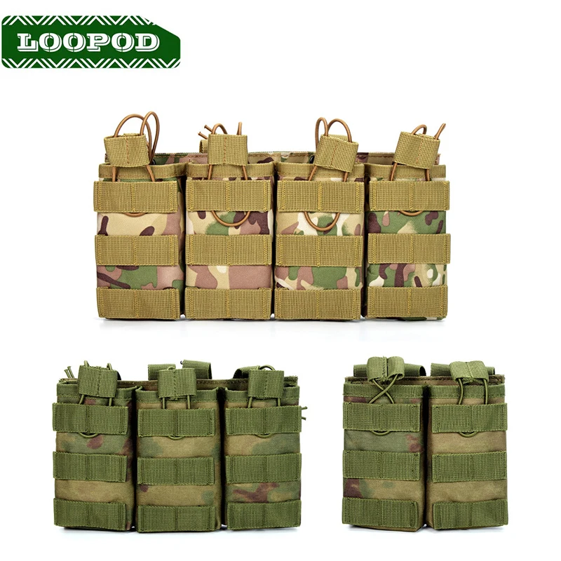 1Pcs Hunting Double Triple Nylon Pouch Fast Camouflage Molle Tactical Bag