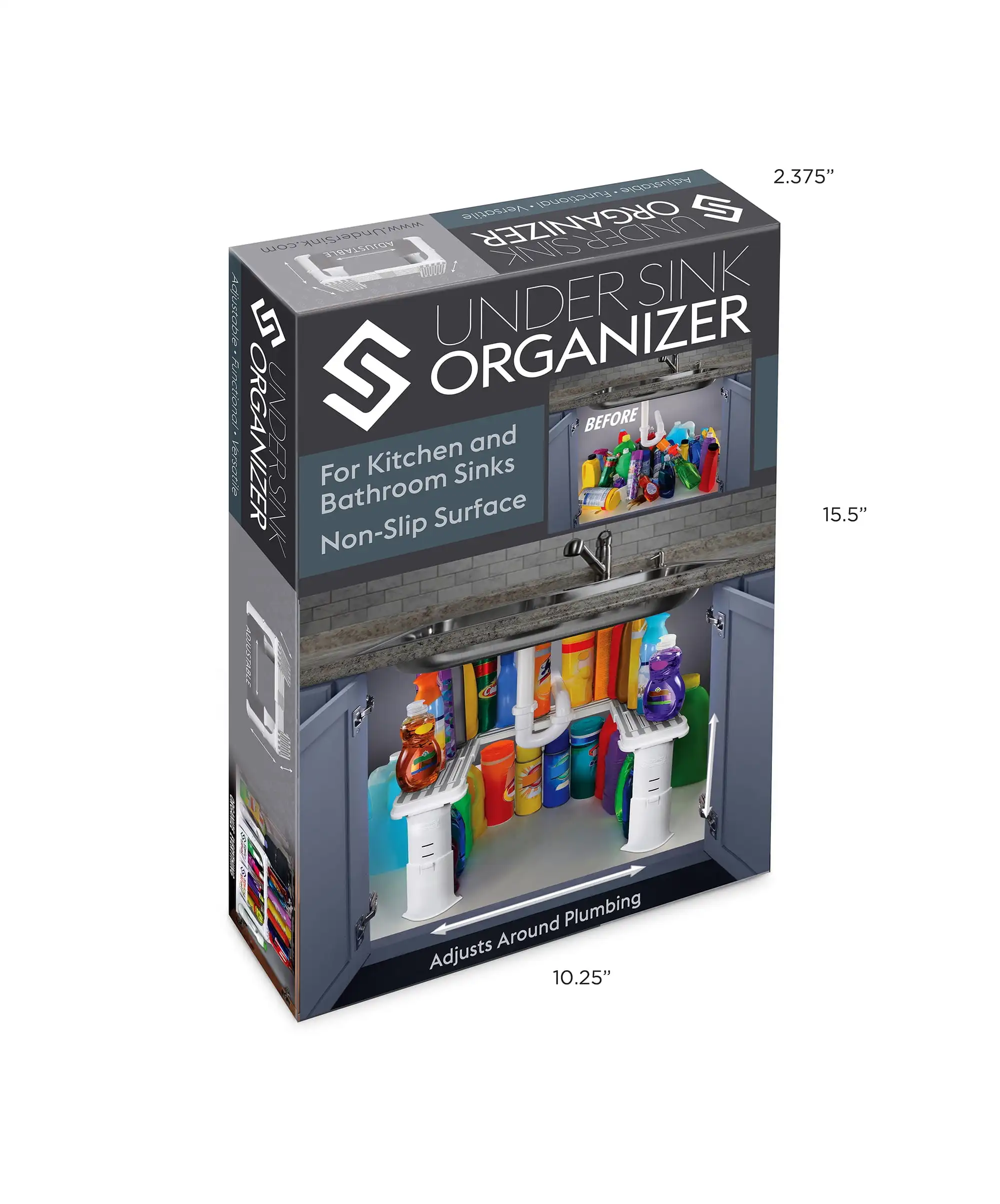 

- Savvy Shelf Under Sink Storage Organizer, Made for Kitchen Organization and Accessibility