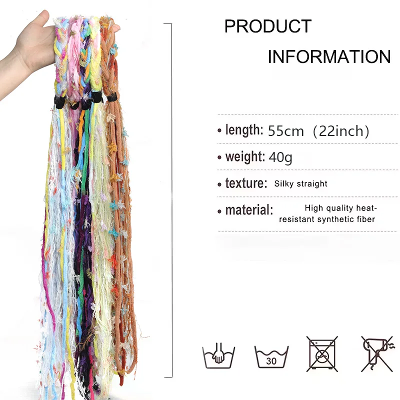 Bohemian Dreadlock Headband Synthetic Braided Hair Extensions Orange Ginger Handmade Boho Wig Headband for Women Festival Party
