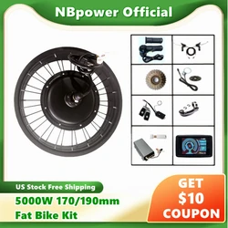 NBpower 170mm/190mm Dropout 48-72V 5000W BLDC Hub Motor Fatbike Conversion Kit 20/24/26x4.0inch Electric Bike Kit Sabvoton UKC1+