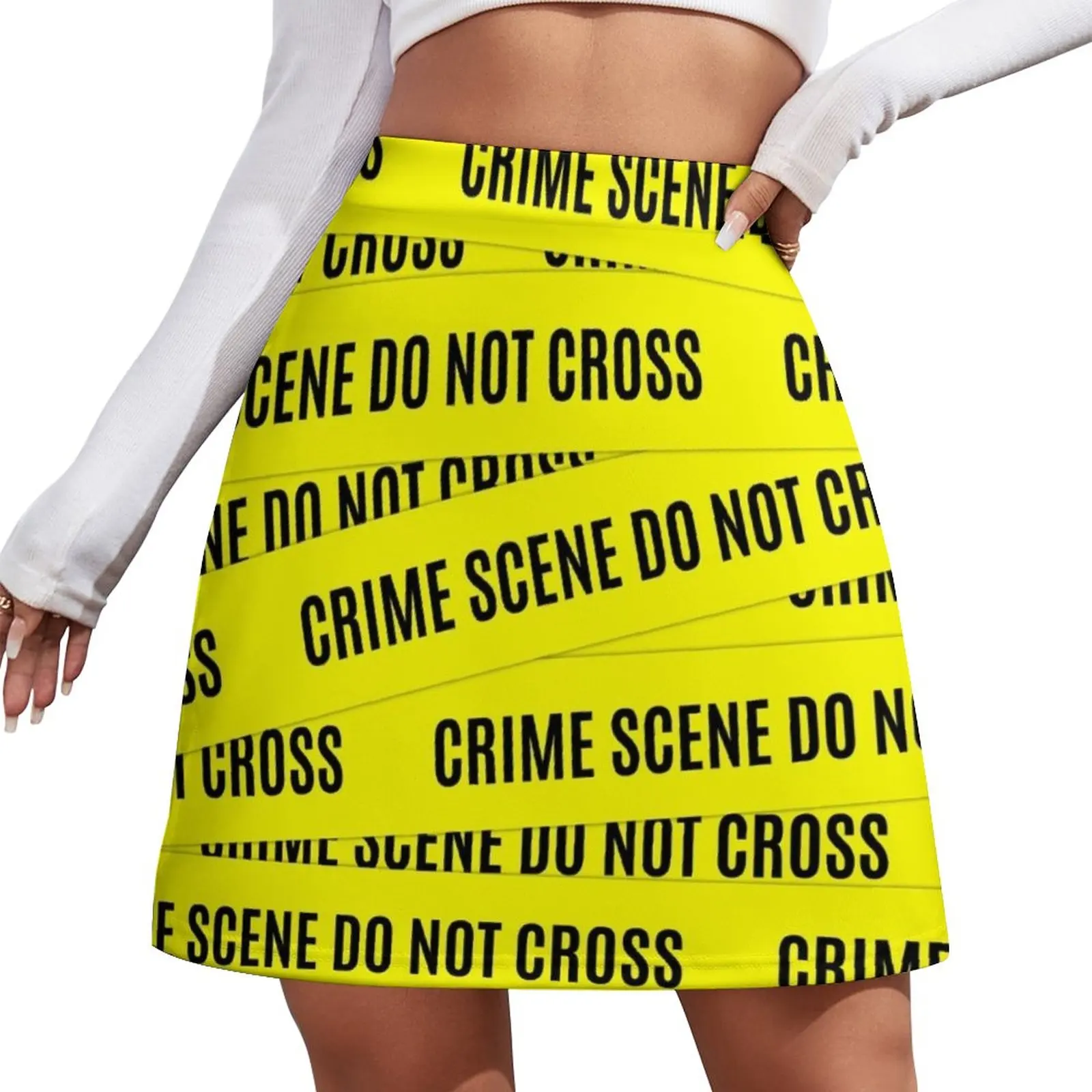 

Crime Scene Tape Pattern Mini Skirt Women's summer skirts Women's dress