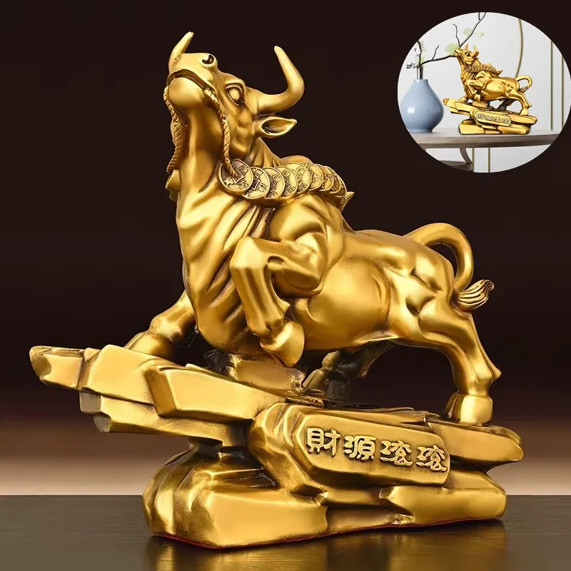 

Lucky Copper Animal Cow Ornament, принесите богатство Heads Up Home Living Office Decor