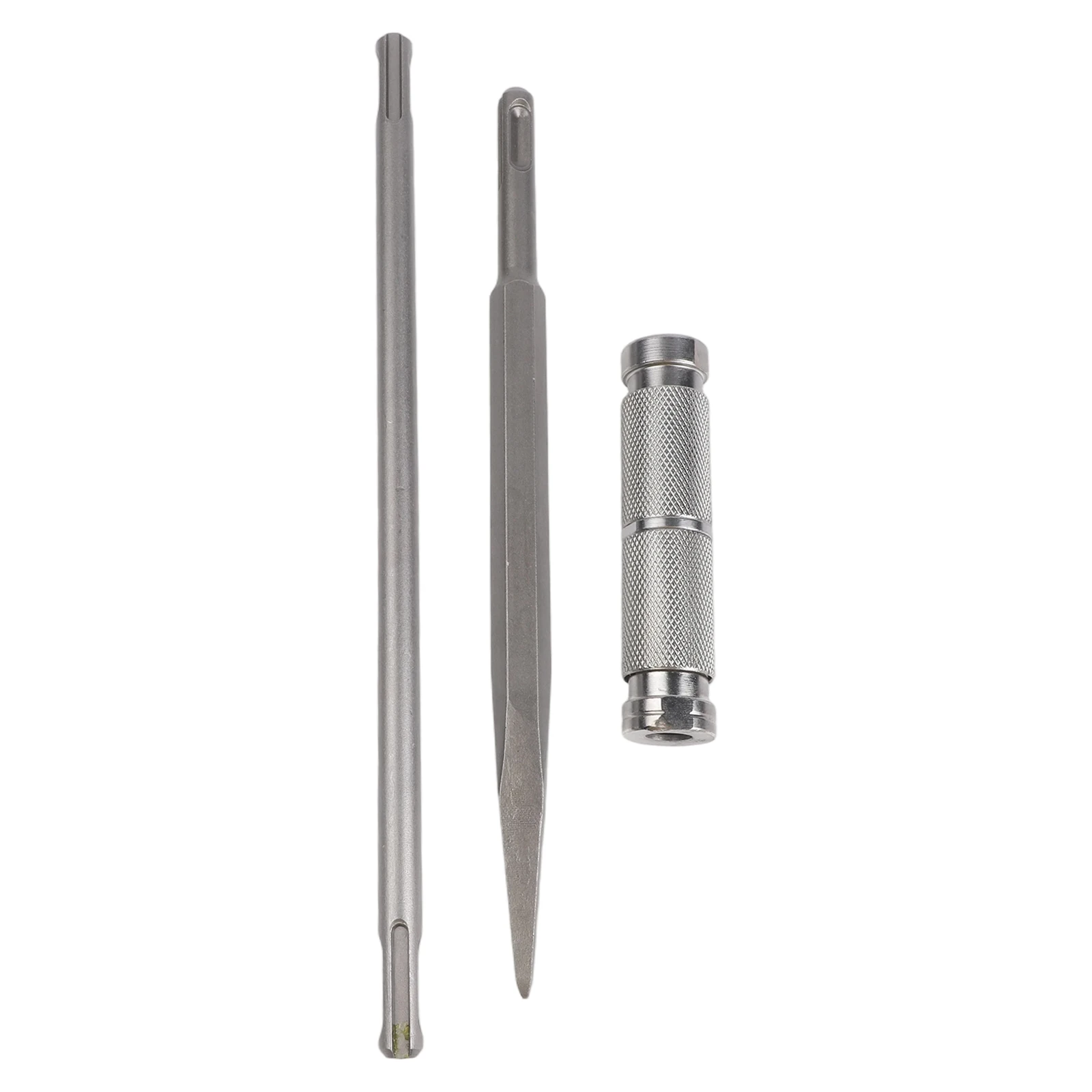 

Серебристый удлинитель для сверл из высокоуглеродистой стали с пружинной втулкой и механическим фиксирующим механизмом для долбления бетона