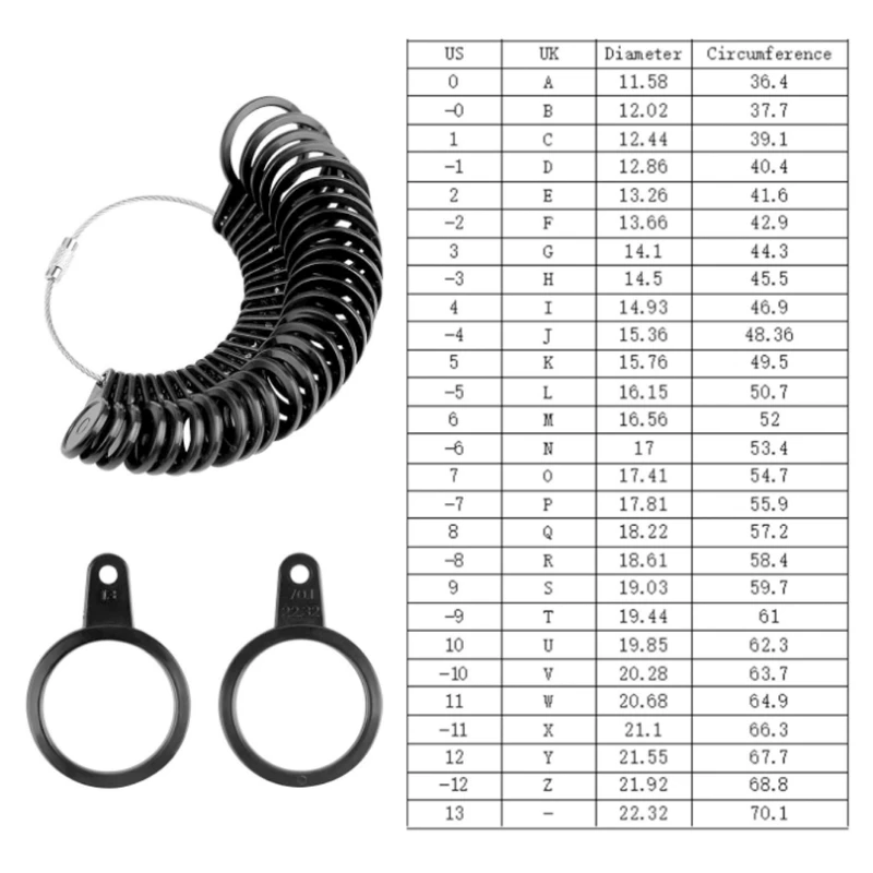 Finger Ring Sizer Plastic Jewelry Making Measurement Mandrel Standard Size Tool Ring on Finger Measure Ring Accessories