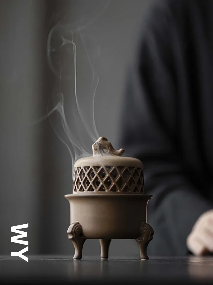 

Керамическая подставка для благовоний Zen Aroma на трех ножках, для домашнего использования, ретро-диффузор для благовоний, аксессуары для чайного набора, ручная работа