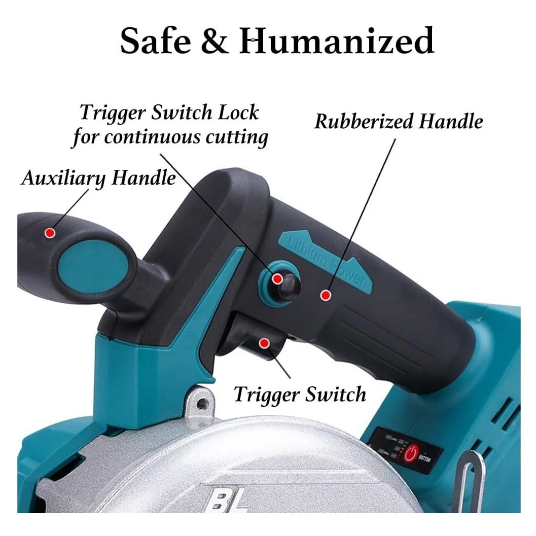 5In Cordless Circular Saw Brushless Motor Compact Wood Circular Saw intended for Charging Battery 6500RPM Power Cutting Tool