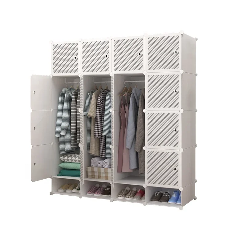 New Arrival DIY Plastic Cube Organizers Wardrobes With Sliding Doors