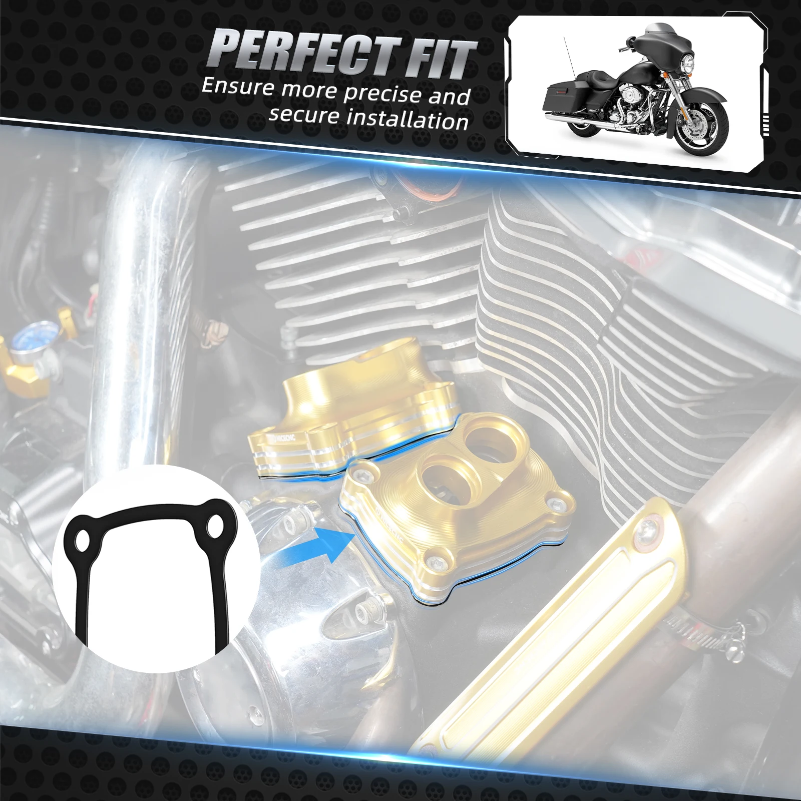 For 2017-2023 Harley Street Glide FLHX Tappet Covers Gasket Electra Glide Road King FLHR Ultra Limited FLHTK Tri Glide Ultra