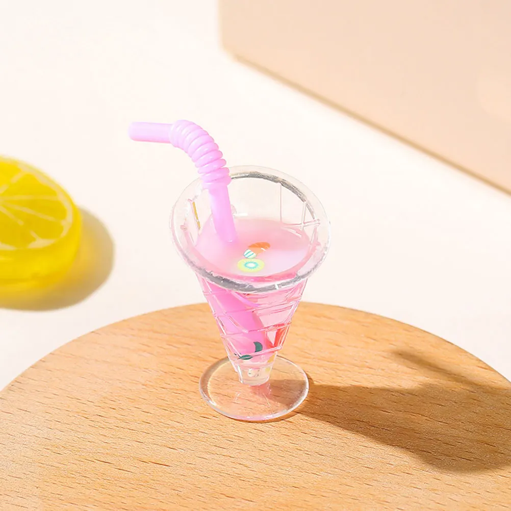 

5 Pcs Ornaments Mini Dessert Cup House Figure Synthetic Resin Miniature Food Realistic Dollhouse Miniatures