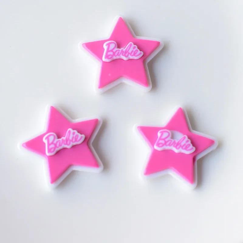 5pcs trendy Barbie resin accessories pink cartoon resin flatback cabochons diy crafts supplies