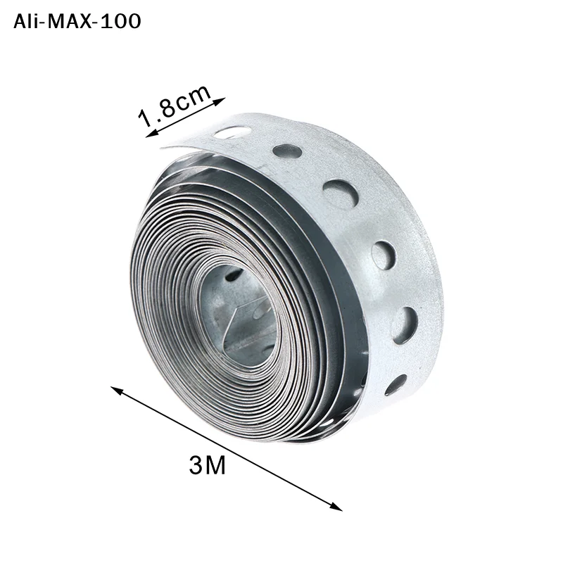 【Au】-1 Roll Galvanized Steel Tape Hanger Strap Pre-Punched Multi-Slot Metal Tape For Pipe Supports Hanging And Sheet Metal Work