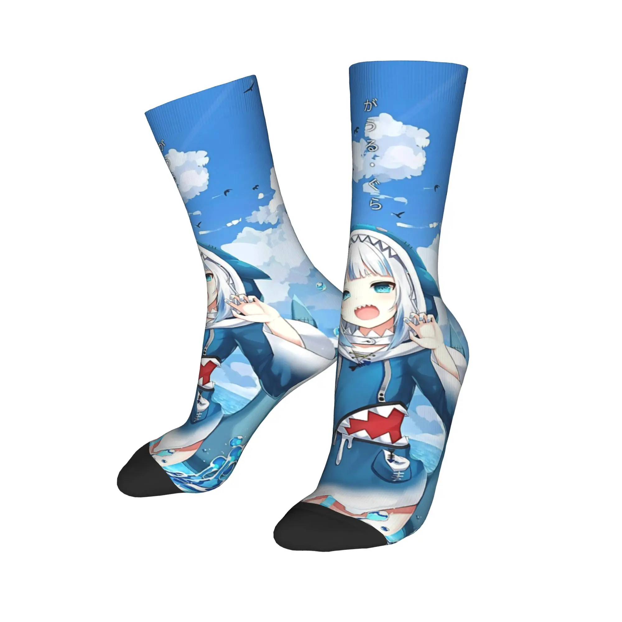 

Мужские и женские носки Sameko Saba X Gawr Gura, впитывающие пот, модные носки, маленькие маленькие подарки